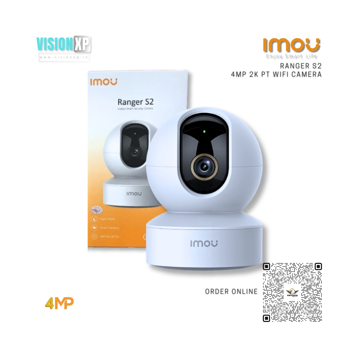 Imou Ranger S2 DK2 4MP 2K WiFi PT Indoor Home Security Camera Imou Ranger S2 DK2 4MP 2K WiFi PT Indoor Home Security Camera